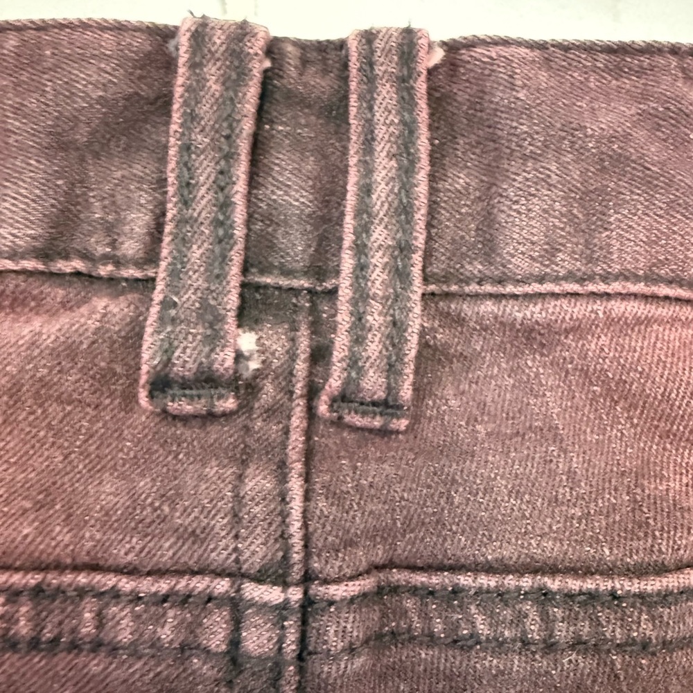 Rude Hot Topic Denim Dark Red Shorts Punk Goth Grunge Mens Skinny Size 32 - Picture 9 of 9